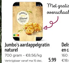 Promotie: aardappelgratin naturel