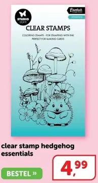Aanbieding: clear stamp hedgehog essentials