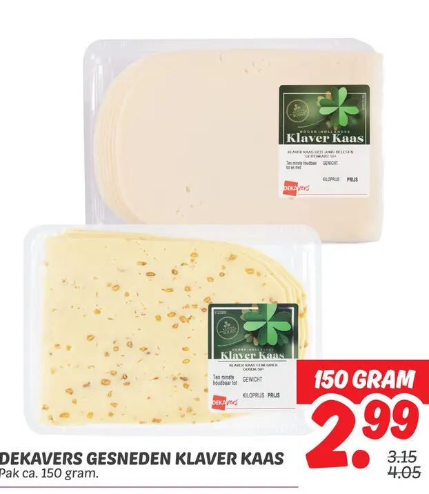 Gesneden klaver kaas