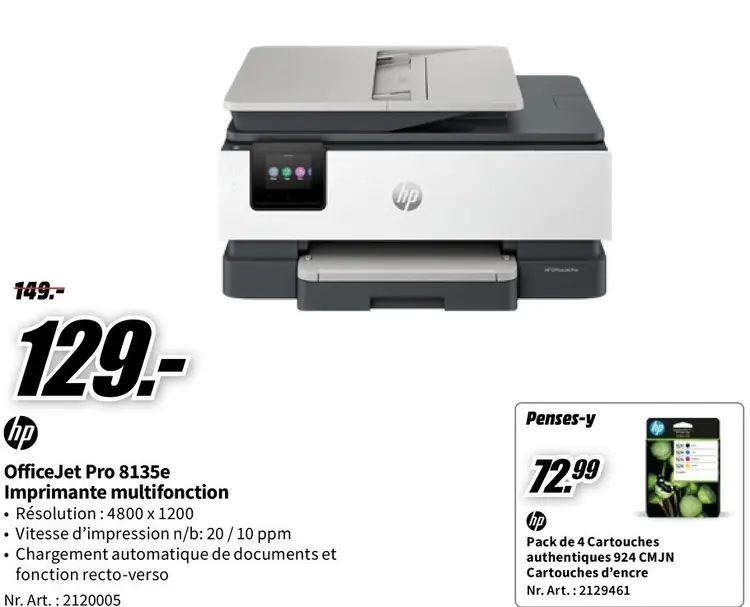 Offre: OfficeJet Pro 8135e Imprimante multifonction