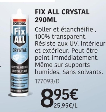 Offre: FIX ALL CRYSTAL