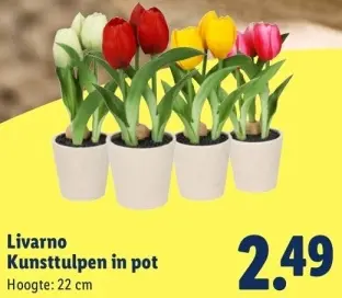 Aanbieding: Kunsttulpen in pot
