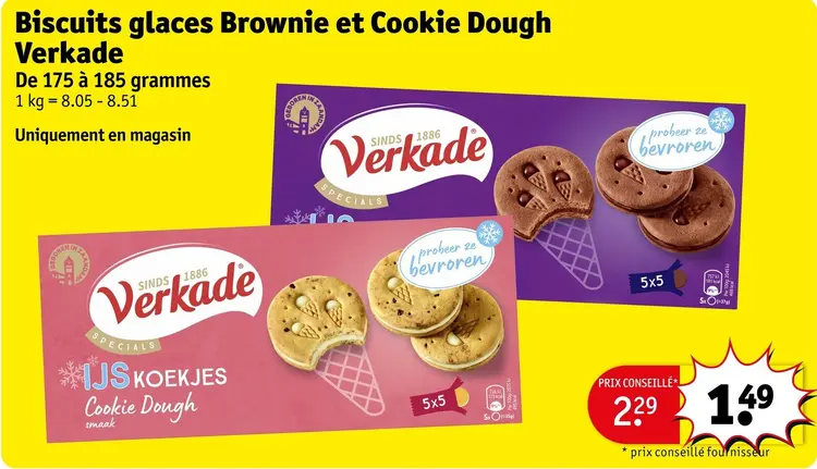 Offre: Biscuits glacés Brownie et Cookie Dough