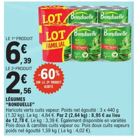 Promotie: Légumes "Bonduelle"
