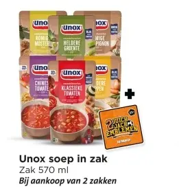 Aanbieding: Unox soep in zak