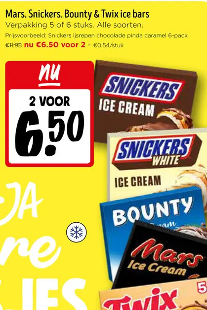 Promotie: Mars, Snickers, Bounty & Twix ice bars
