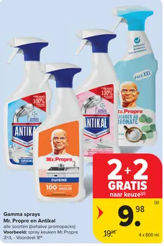 Aanbieding: Gamma sprays Mr. Propre en Antikal