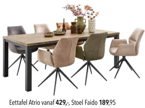 Aanbieding: Eettafel Atrio en Stoel Faido
