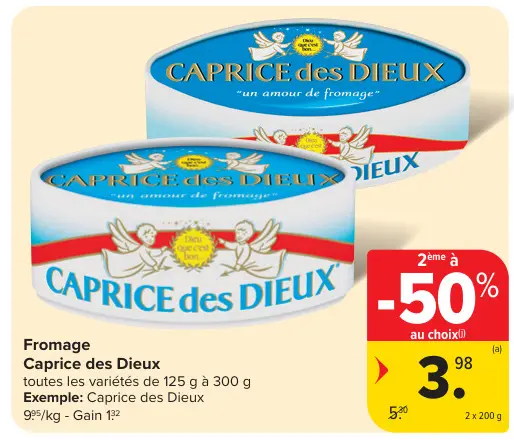 Offre: Fromage Caprice des Dieux
