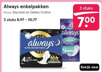 Aanbieding: Always enkelpakken