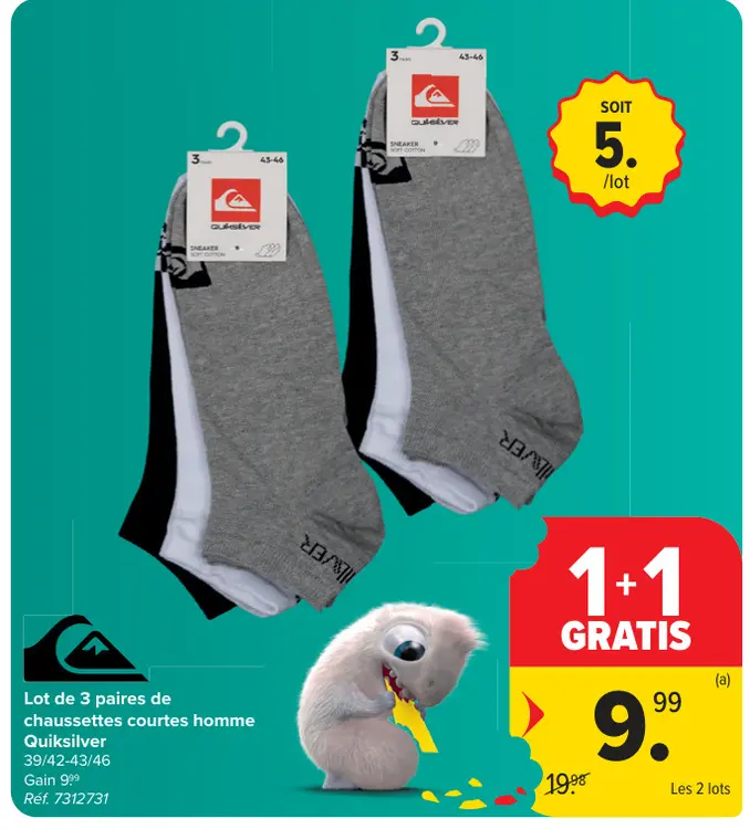 Offre: Chaussettes courtes homme