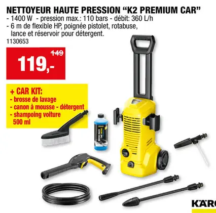 Offre: Kà¤rcher K2 Premium Car nettoyeur haute pression 1400W