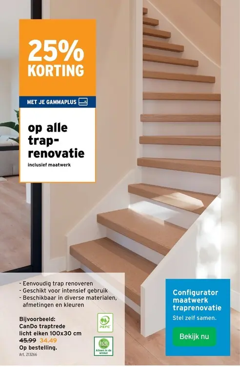 Promotie: CanDo traptrede licht eiken