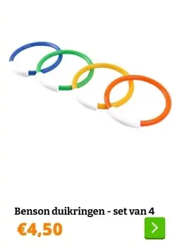 Aanbieding: Benson duikringen - set van 4