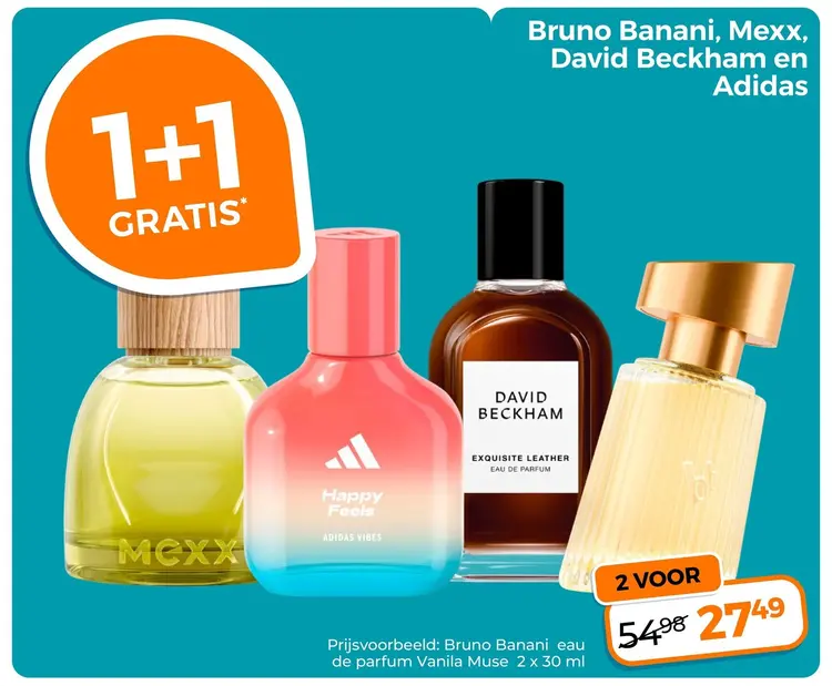 Aanbieding: Bruno, Banani, Mexx, David Beckham en Adidas