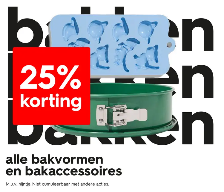 Promotie: Alle bakvormen en bakaccessoires
