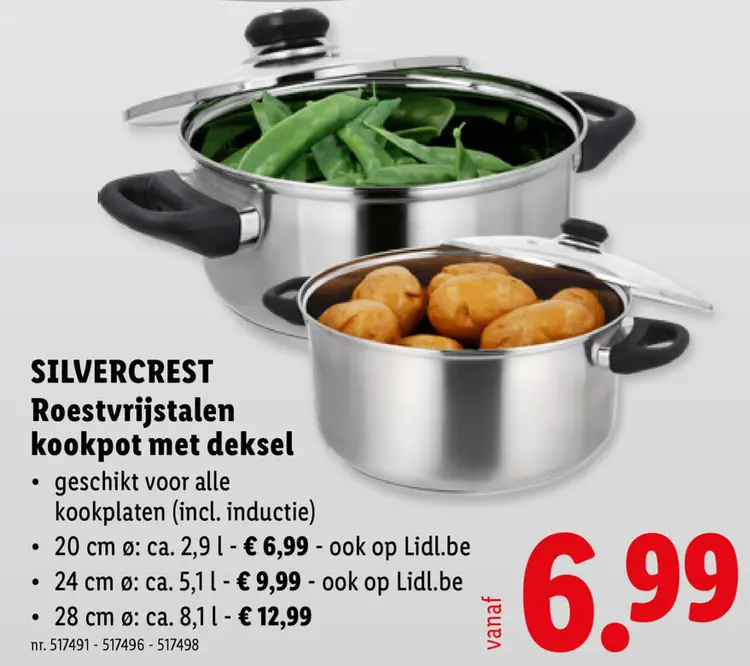 Promotie: Roestvrijstalen kookpot met deksel