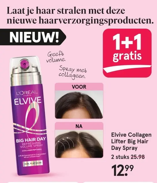 Aanbieding: Elvive Collagen Lifter Big Hair Day Spray