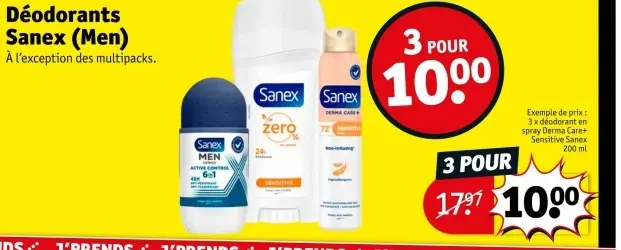 Offre: Déodorants Sanex