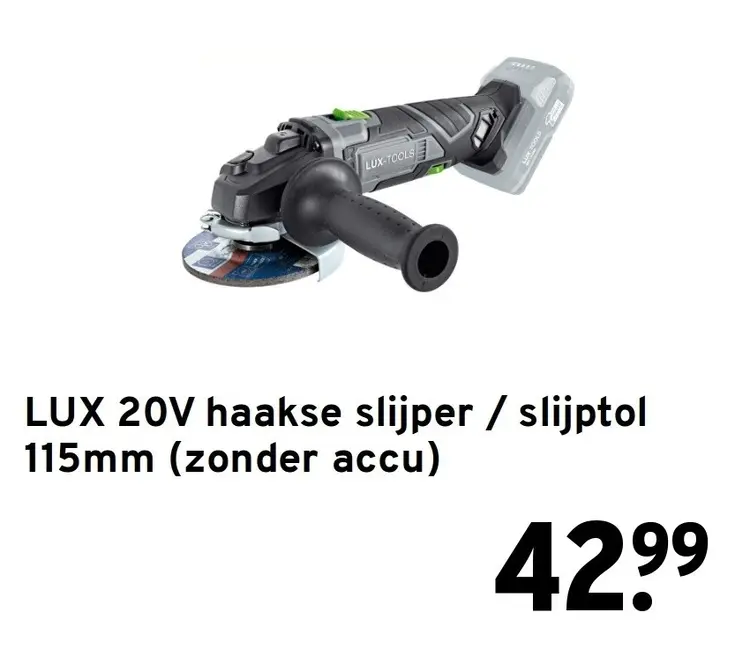 Aanbieding: 20V haakse slijper / slijptol