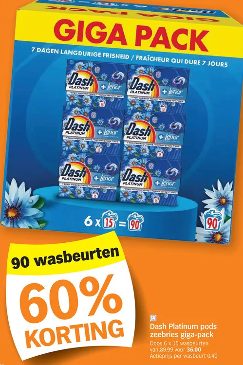 Promotie: Dash Platinum pods zeebries giga-pack