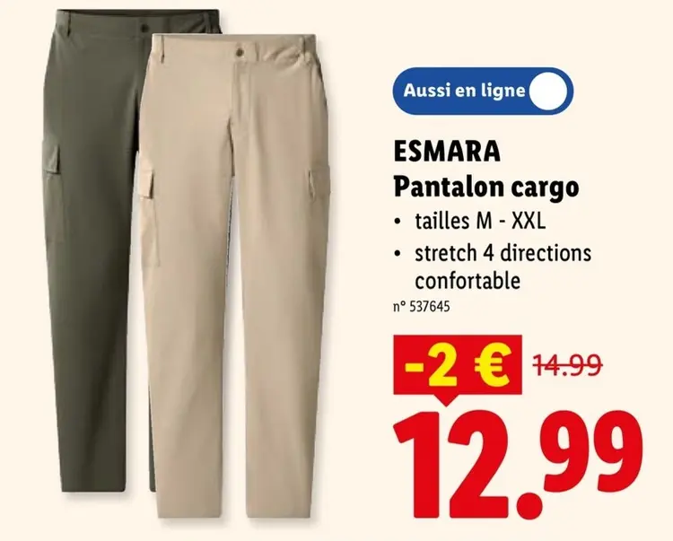 Offre: Pantalon cargo