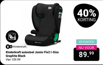 Aanbieding: Kinderkraft autostoel Junior Fix2 I-Size Graphite