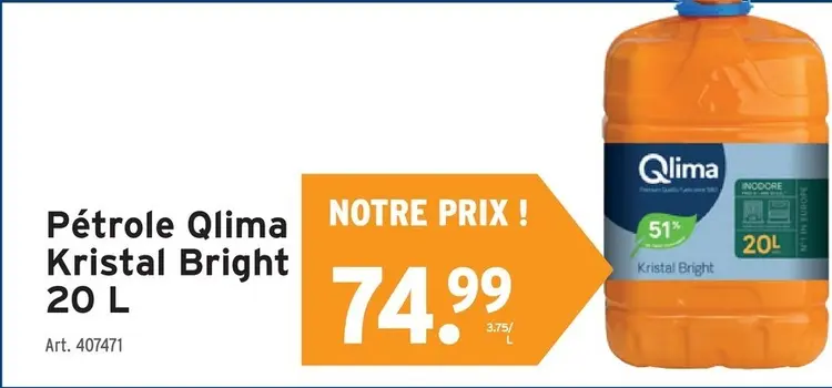 Offre: Pétrole Kristal Bright