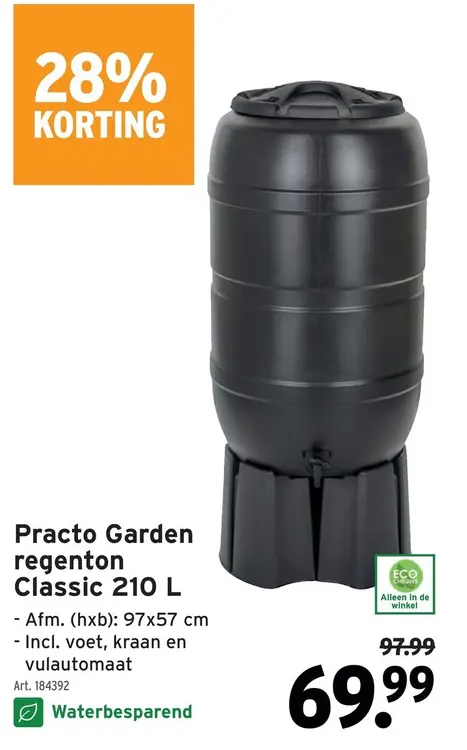 Promotie: Practo Garden regenton Classic