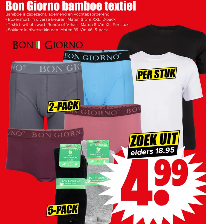 Aanbieding: Bon Giorno bamboe textiel