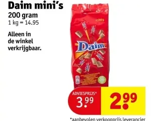 Promotie: Daim mini's