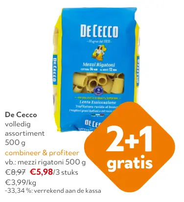 Promotie: De Cecco Mezzi Rigatoni