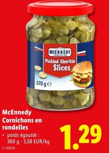 Offre: Cornichons en rondelles