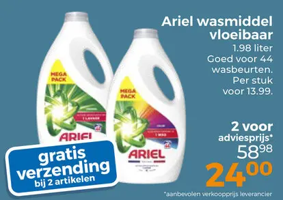 Aanbieding: Ariel wasmiddel vloeibaar