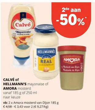 Aanbieding: CALVÉ of HELLMANN'S mayonaise of AMORA moster