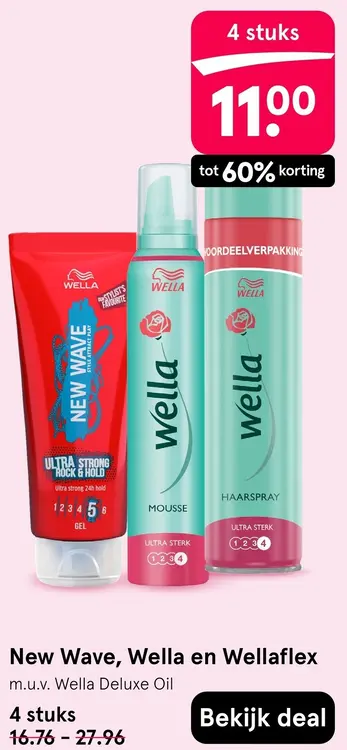 Aanbieding: New Wave, Wella en Wellaflex