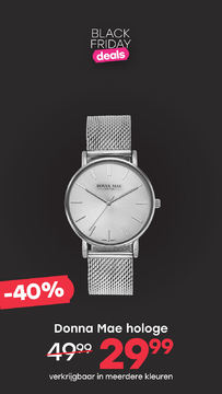 Aanbieding: Donna Mae Dames Horloge Zilverkleurig