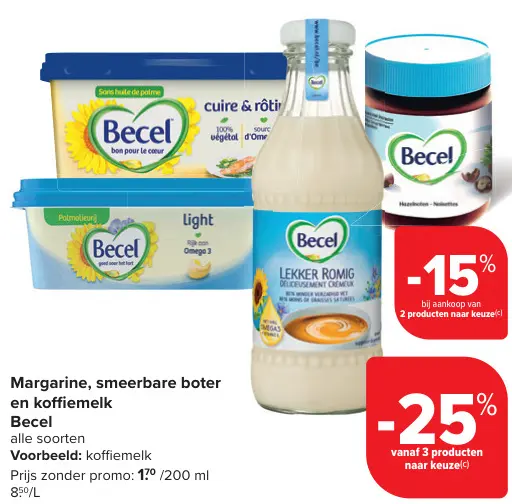 Promotie: Margarine, smeerbare boter en koffiemelk