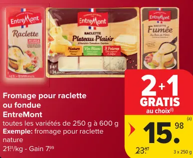 Offre: Fromage pour raclette ou fondue