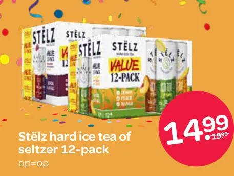 Aanbieding: Stëlz hard ice tea of seltzer