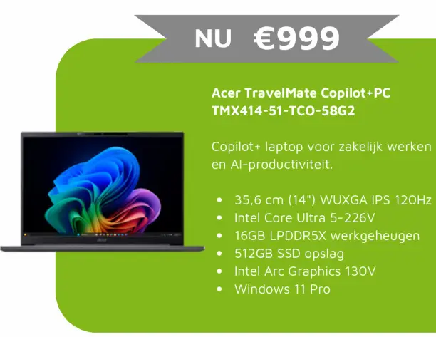 Aanbieding: Acer TravelMate Copilot+PC TMX414-51-TCO-58G2