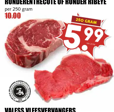 Aanbieding: Runderentrecute of runder ribeye