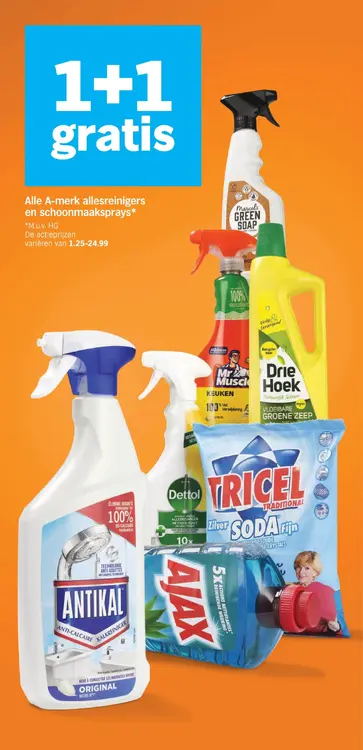 Aanbieding: Alle A-merk allesreinigers en schoonmaakspray