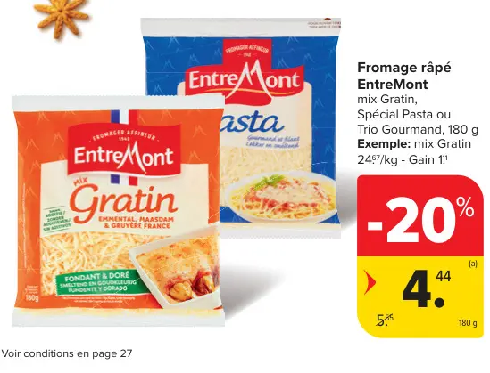 Offre: Fromage râpé
