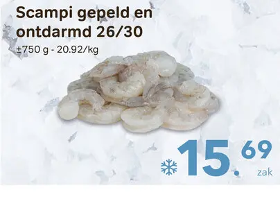 Promotie: Scampi gepeld en ontdaarmd 26/30