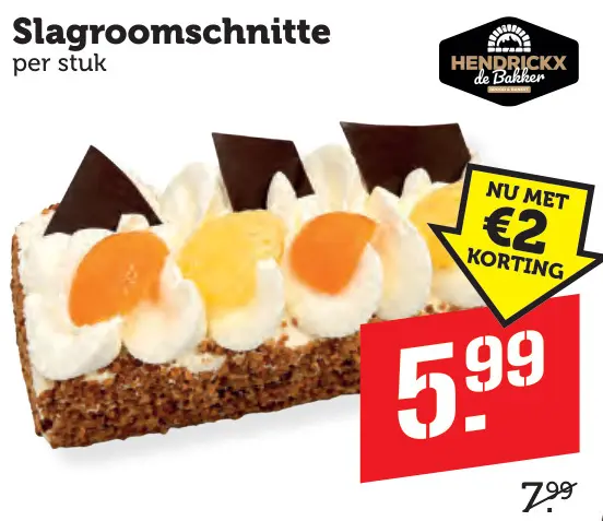 Aanbieding: Hendrickx de Bakker Slagroomschnitte
