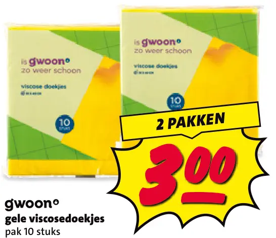 Aanbieding: Gele viscosedoekjes