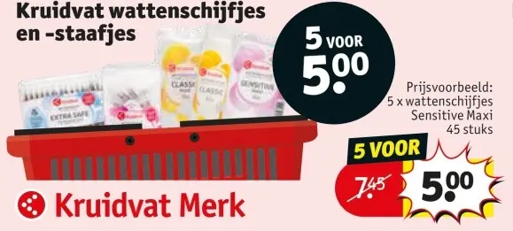 Promotie: Kruidvat wattenschijfjes en -staafjes