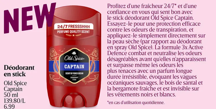 Offre: Déodorant en stick Old Spice Captain
