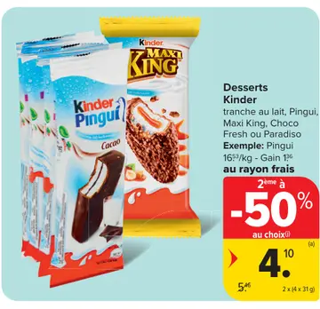 Offre: Desserts Kinder